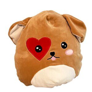 Heart-Eyed Dog Plush Pillow Cozyworld 16"